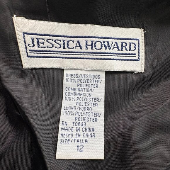 Jessica Howard Dress‎ 12 Black Copper Waist Tie New Years Eve Event Party Prom - Picture 3 of 14